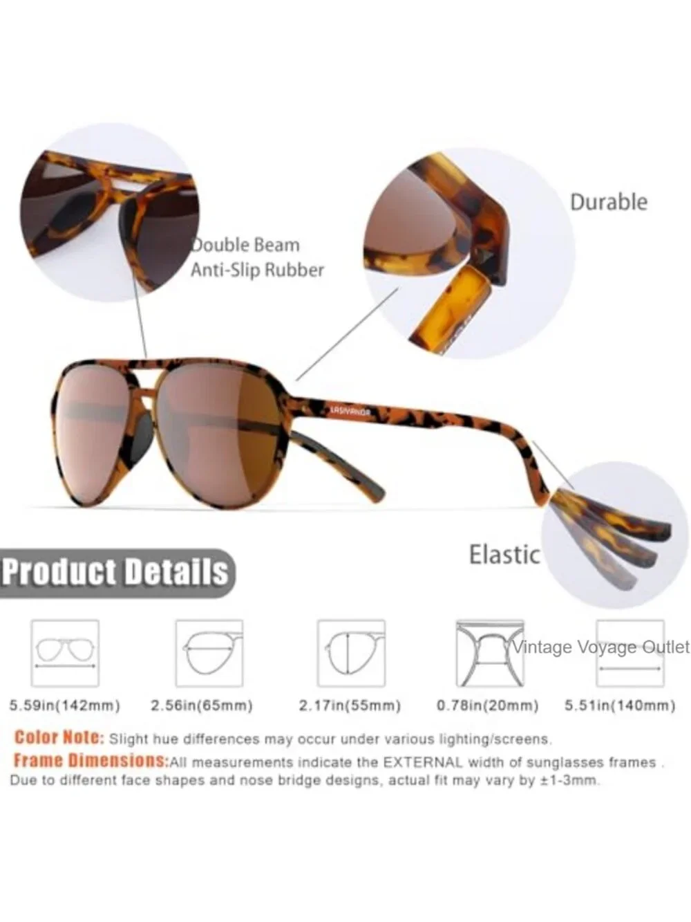 Vintage Retro Polarized Sunglasses TR90 Frame UV400 Protection for Women Men
